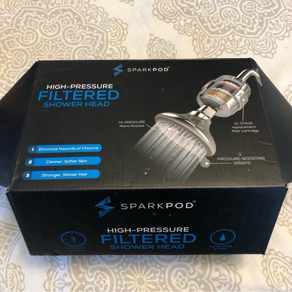 NWT SparkPod Multi-Stage filtration Showerhead for hard water neutral PH - Picture 8 of 10